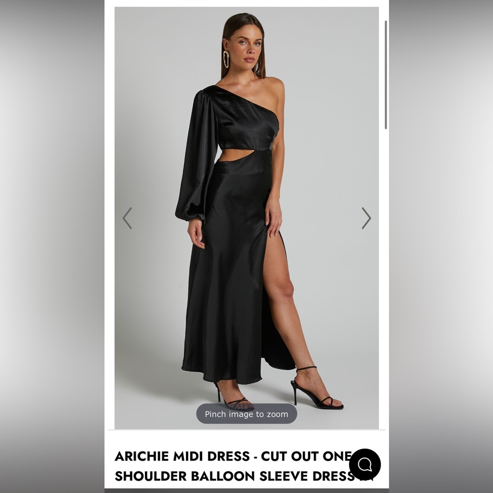 ARICHIE MIDI DRESS - CUT OUT ONE SHOULDER BALLOON SLEEVE DRESS